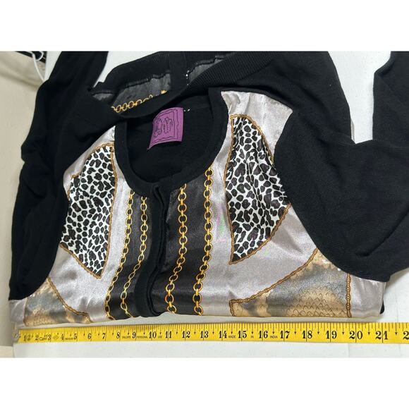 Chi by Falchi Sweater Womens Medium Silk Cashmere Knit Cardigan Quiet Luxury - Picture 11 of 12